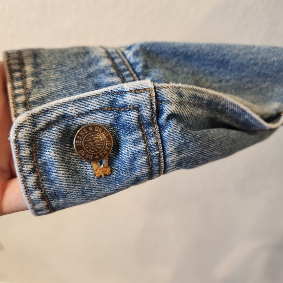 DKNY Womens Blue Button-Up Jean Jacket- Size L - Picture 6 of 9